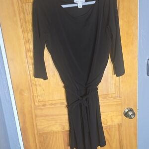 White House Black Market Elegant Black Long Sleeve Dress